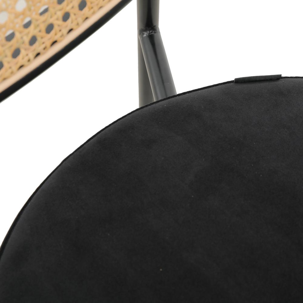 Euston Modern Wicker Bar Stool With Black Steel Frame, Set of 2. Picture 9