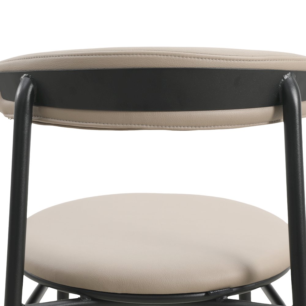 Lume Collection Modern Dining Chair in Dark Taupe Set of 2. Picture 10