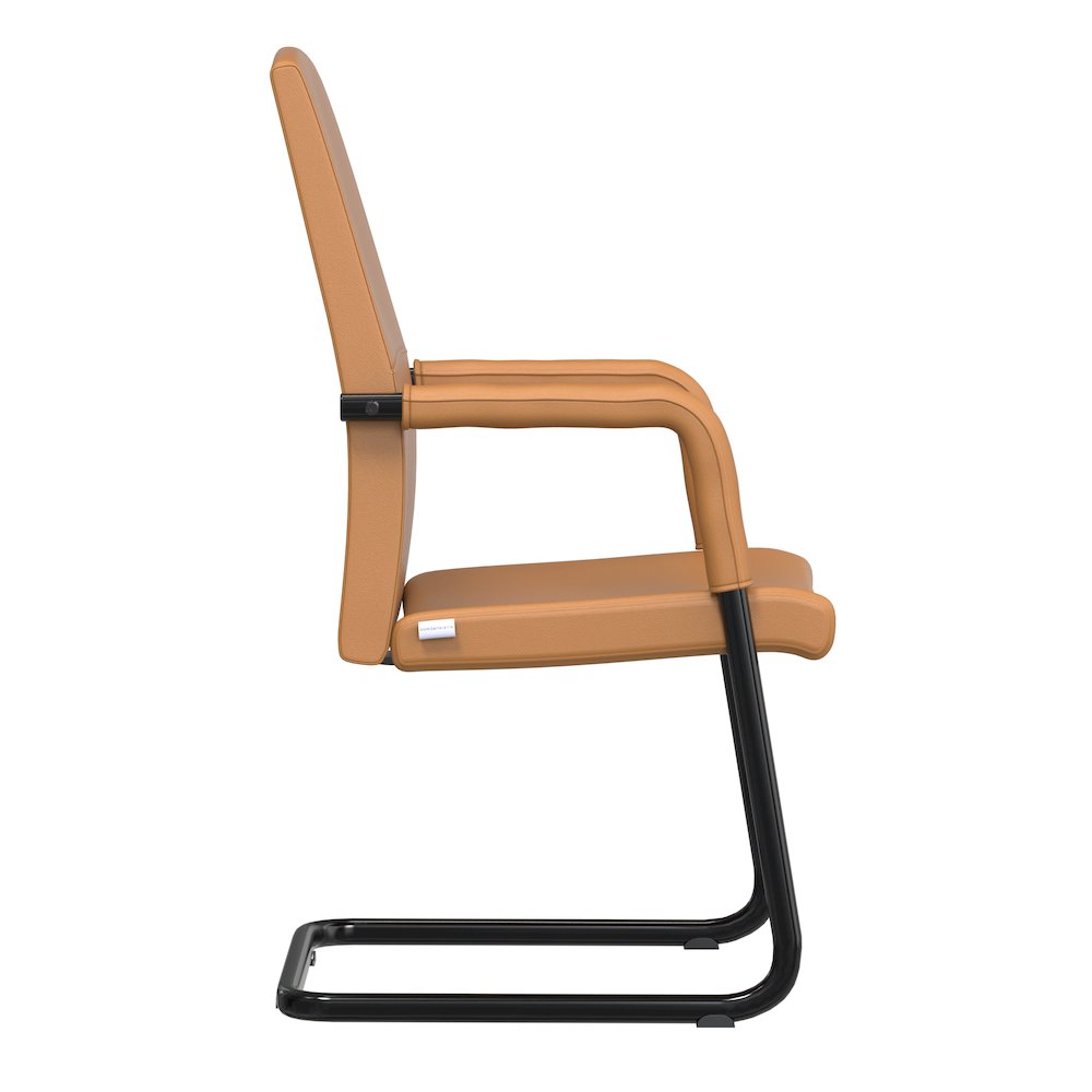 Evander Office Guest Chair in Acorn Brown Leather. Picture 16