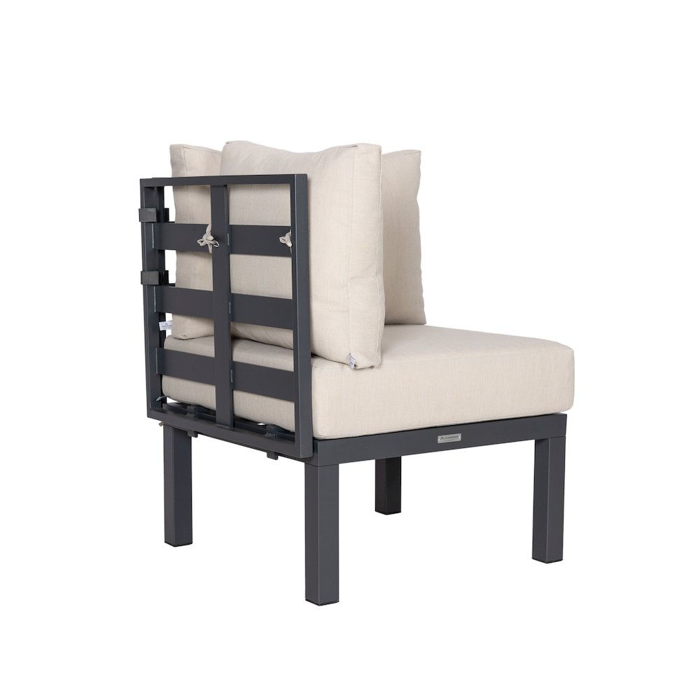 Chelsea 6-Piece Patio Sectional Black Aluminum With Cushions. Picture 25
