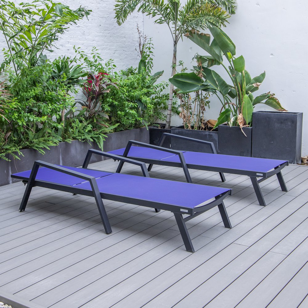 Marlin Patio Chaise Lounge Chair in Navy Blue. Picture 6