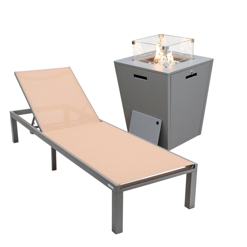 Marlin Modern Grey Aluminum Outdoor Patio Chaise Lounge Chair. Picture 6