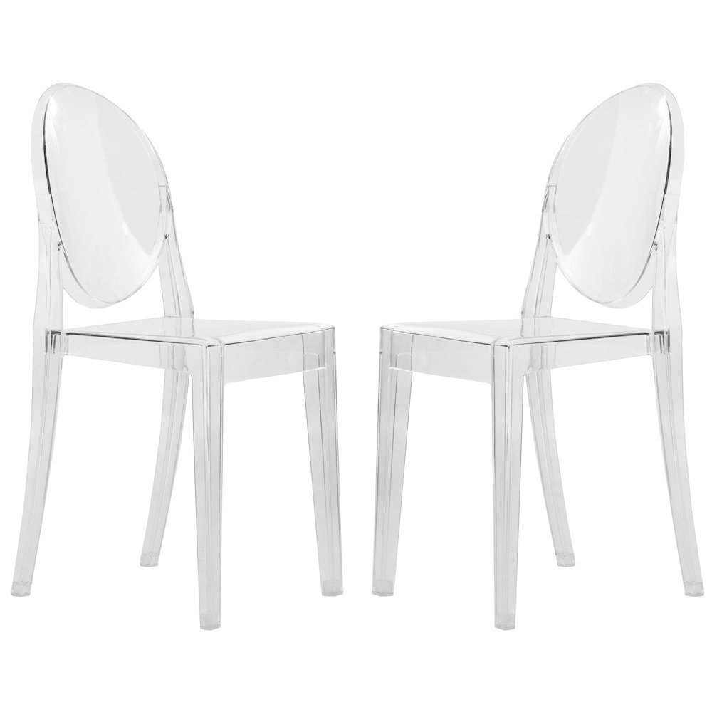 Marion Transparent Acrylic Modern Chair, Set of 2. Picture 1