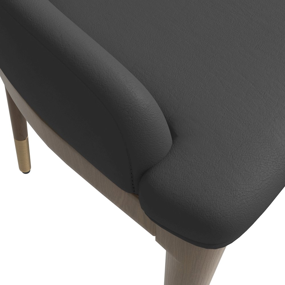 Viva Collection Modern Wooden Dining Chair in Dark Grey Set of 2. Picture 1