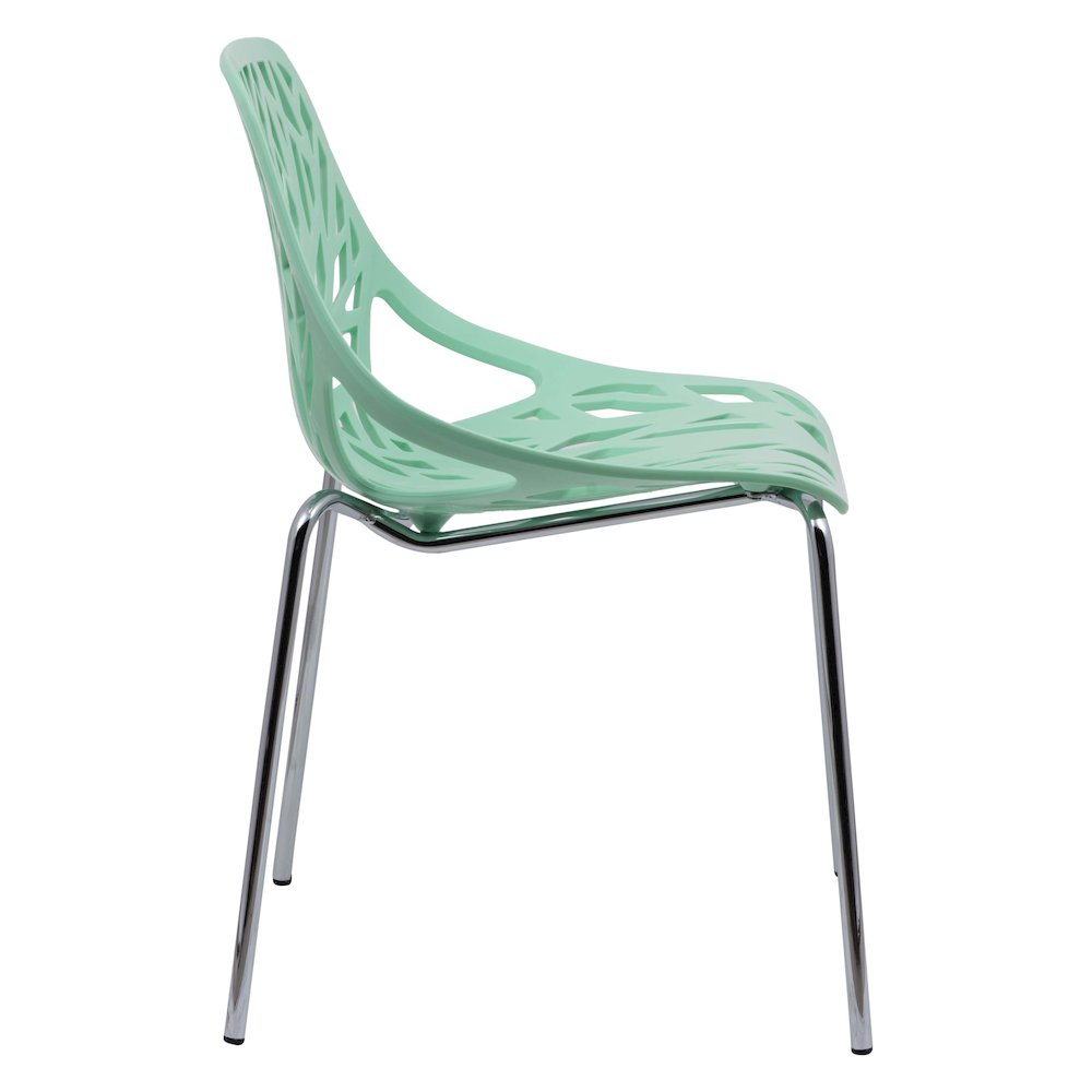 Modern Asbury Dining Chair w/ Chromed Legs, Set of 4. Picture 2