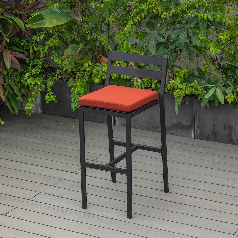Chelsea Collection Modern Aluminum Outdoor Bar Chair Set of 4. Picture 8