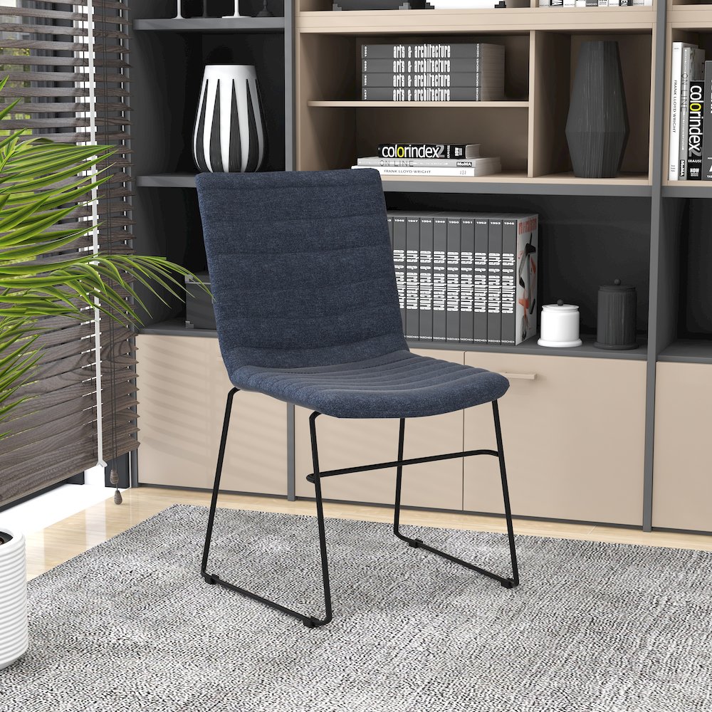 Zylar Series Office Guest Chair in Dark Blue Fabric. Picture 15