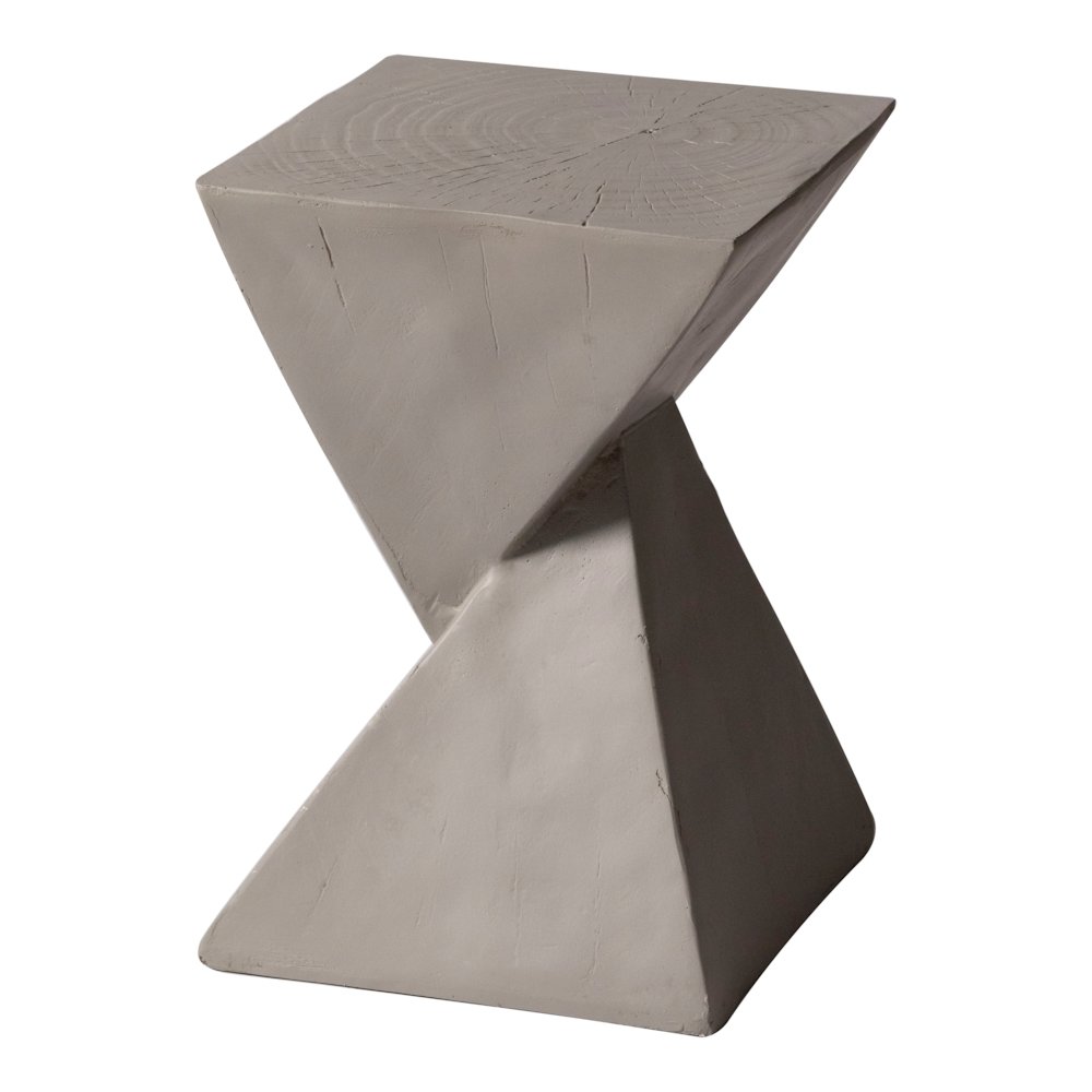 Glint Collection Fiberglass Outdoor Side Table in Grey. Picture 28