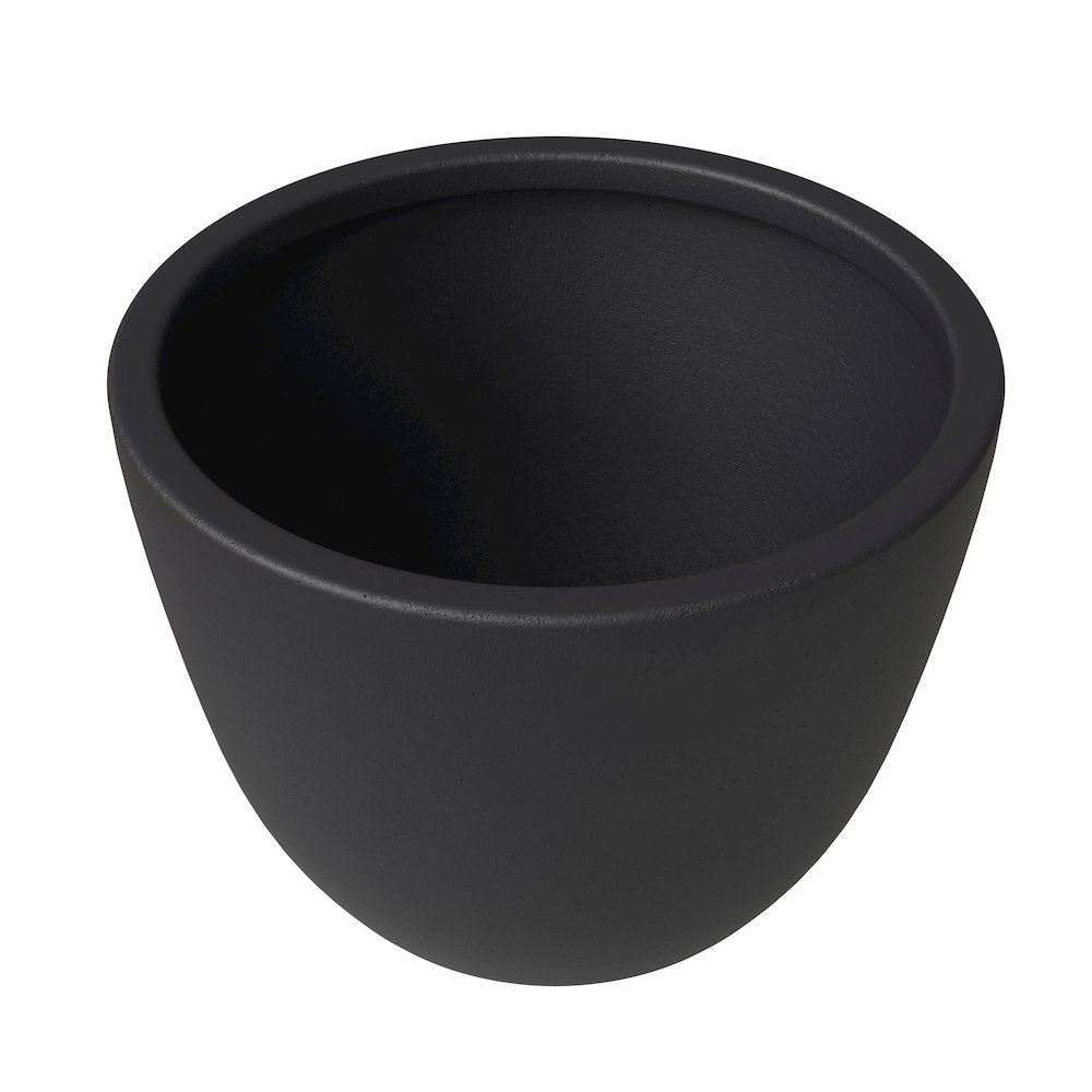 Dahlia Series Poly Stone Planter in Black 17.5 Dia, 13.6 High. Picture 8