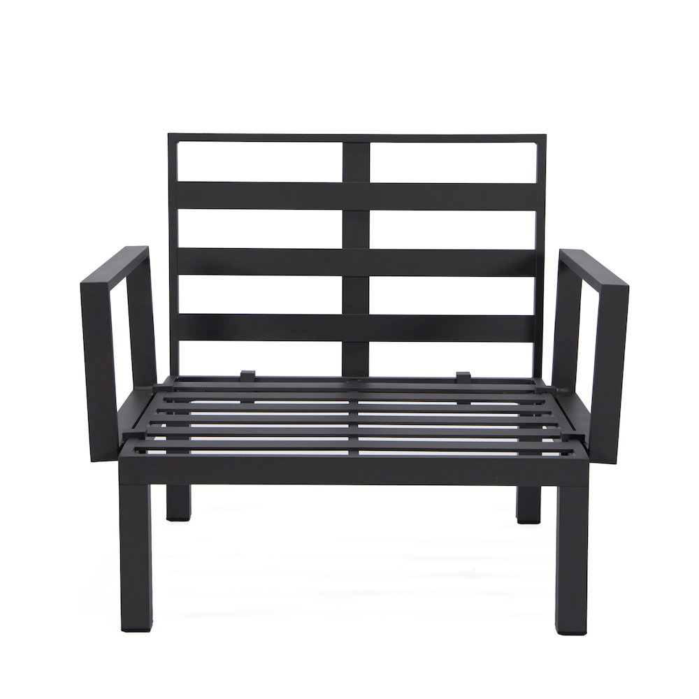 Hamilton Aluminum Patio Armchairs With Cushions Set of 2 in Black. Picture 3