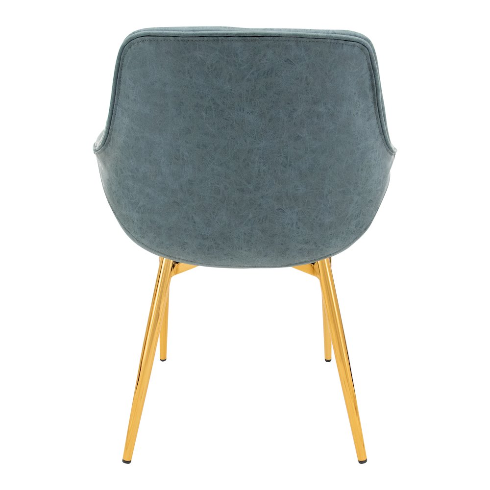 Markley Modern Leather Dining Arm Chair With Gold Metal Legs Set of 4. Picture 9