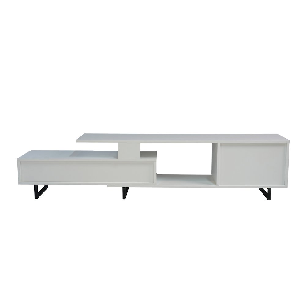 Avery Mid-Century Modern TV Stand with MDF Cabinet and Powder Coated Steel Legs. Picture 7