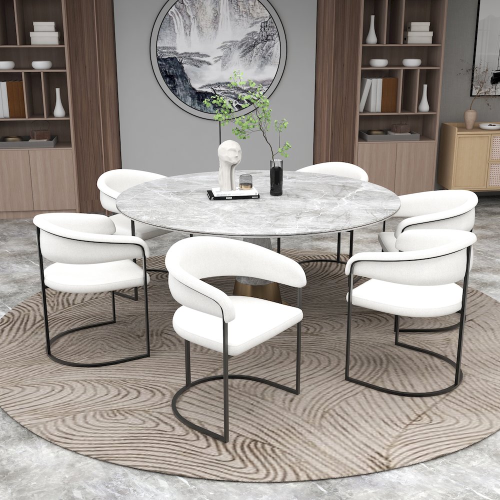 Aero Collection Modern Dining Chair in White Set of 4. Picture 17