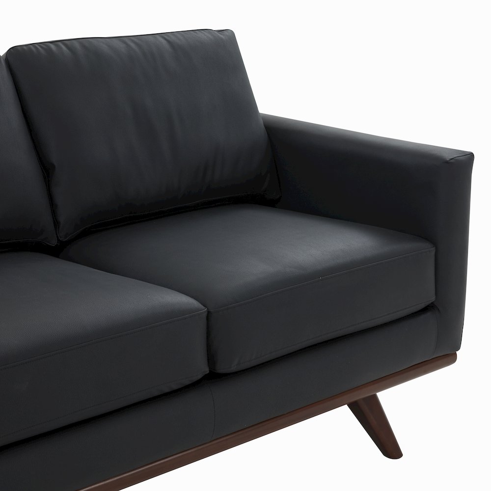 Chester Modern Leather Sofa With Birch Wood Base. Picture 11