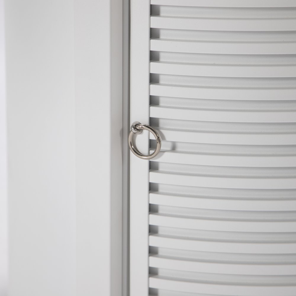 Walbrooke White Patio Round Tank Holder with Slats Design in White. Picture 6
