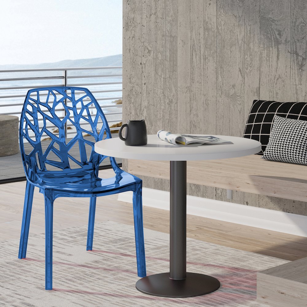 Cornelia Modern Spring Cut-Out Tree Design Stackable Dining Chair. Picture 9