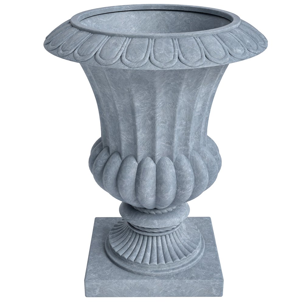 Lotus Series Poly Stone Planter in Aged Concrete, 20 Dia, 28 High. Picture 9