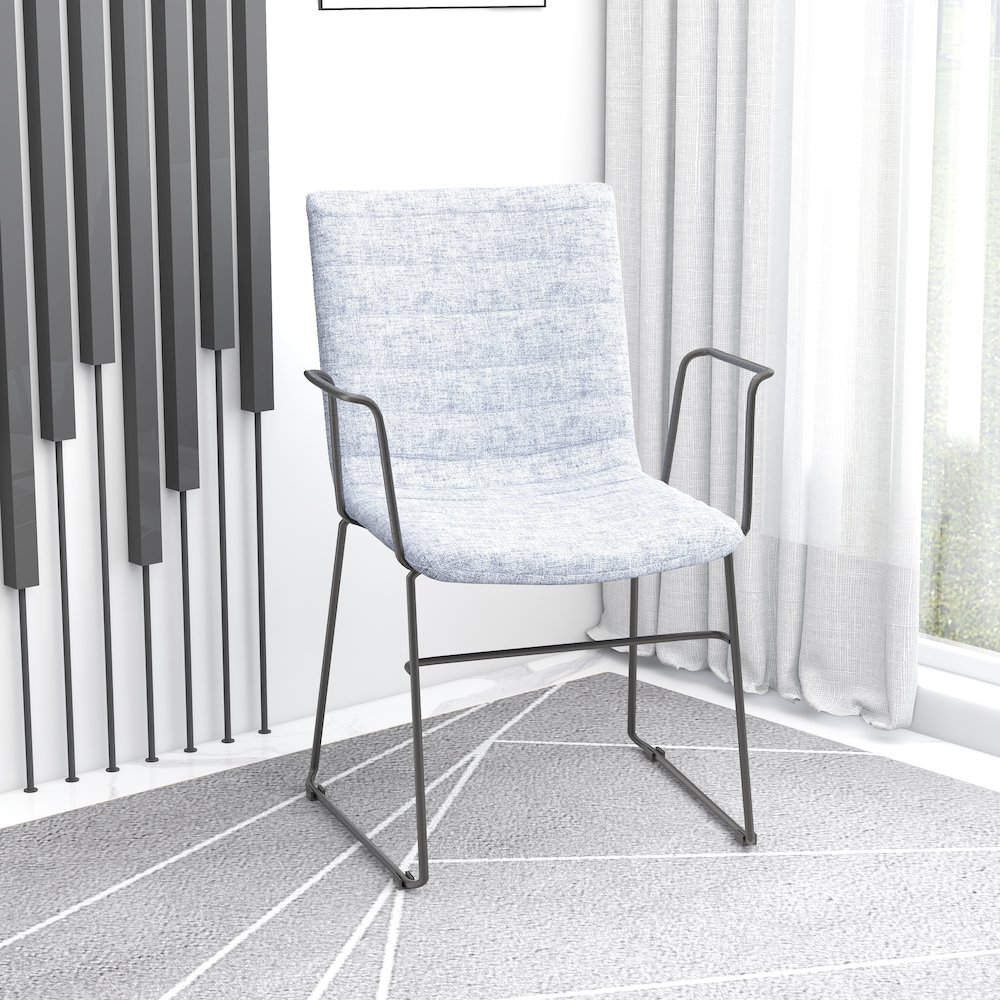 Zylar Series Office Guest Arm Chair in Grey Fabric. Picture 27