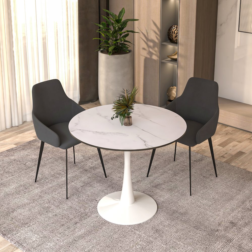 Bristol Mid-Century Modern Round Dining Table. Picture 7