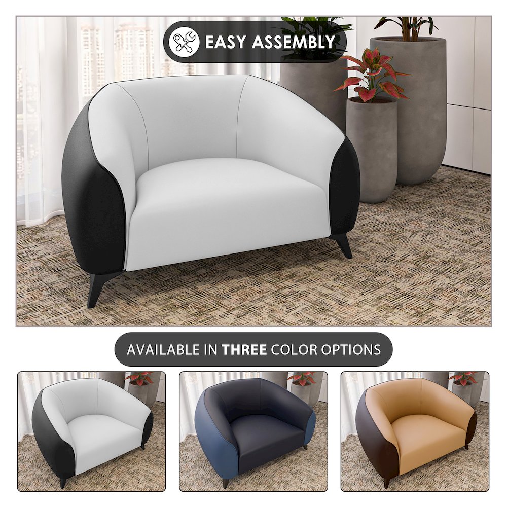 Opula Collection Single Seater Sofa In Black and White. Picture 7