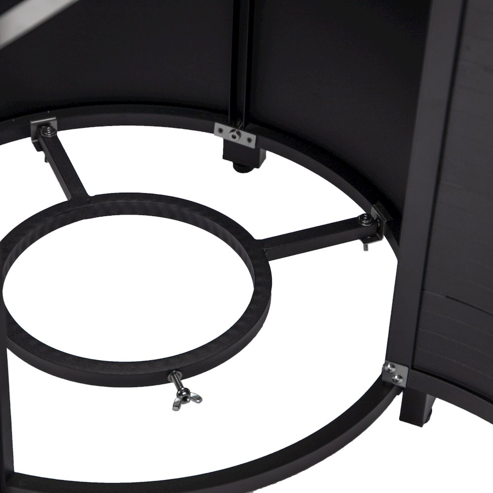 Walbrooke Black Patio Round Tank Holder with Slats Design in Black. Picture 7