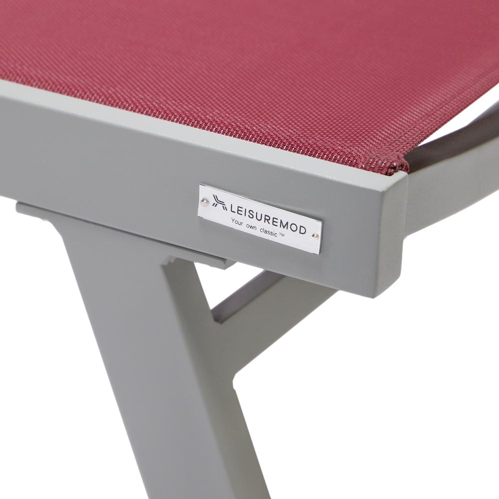 Marlin Patio Chaise Lounge Chair With Armrests in Grey Aluminum Frame. Picture 6