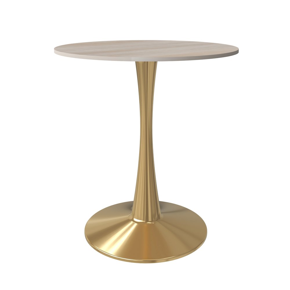 Bristol 27" round dining table Gold base with marbled MDF top. Picture 1