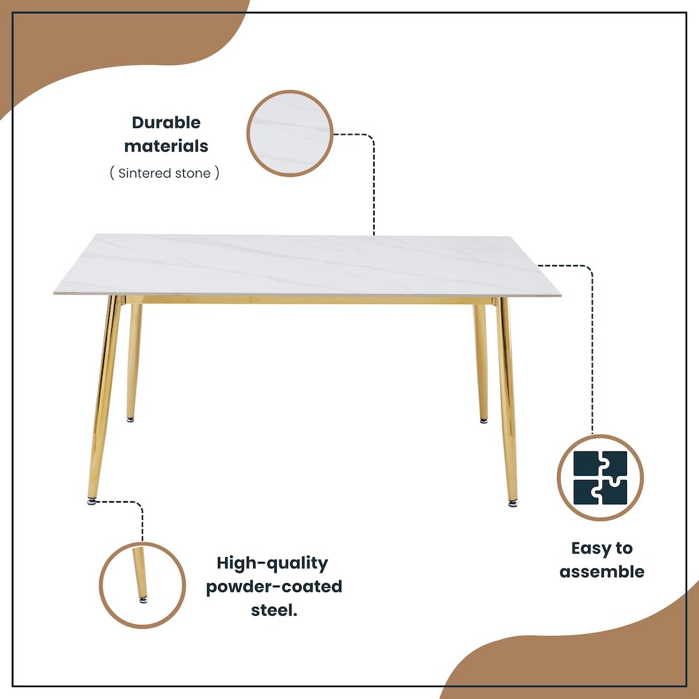 Zayle Series Modern Dining Table. Picture 13