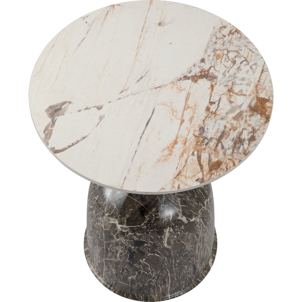Oslo Collection Modern End Table In Marbled Brown. Picture 7