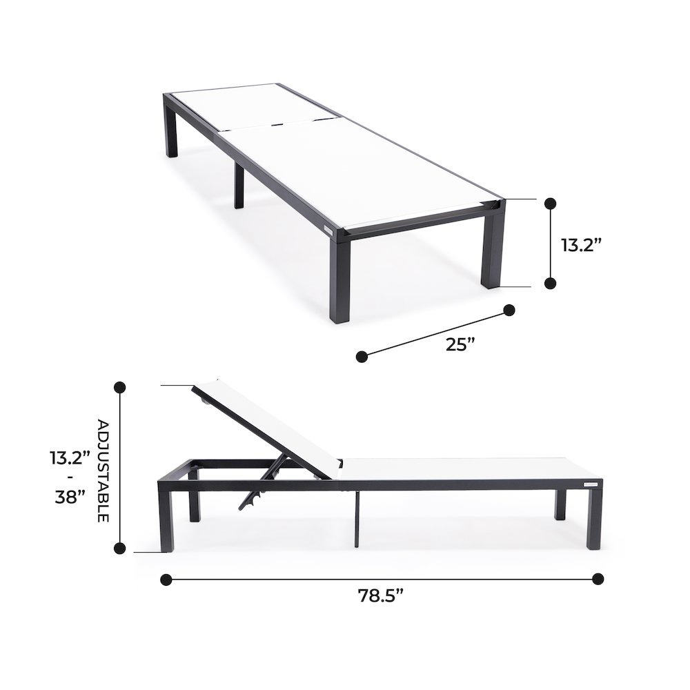 Marlin Patio Chaise Lounge Chair With Black Aluminum Frame. Picture 4