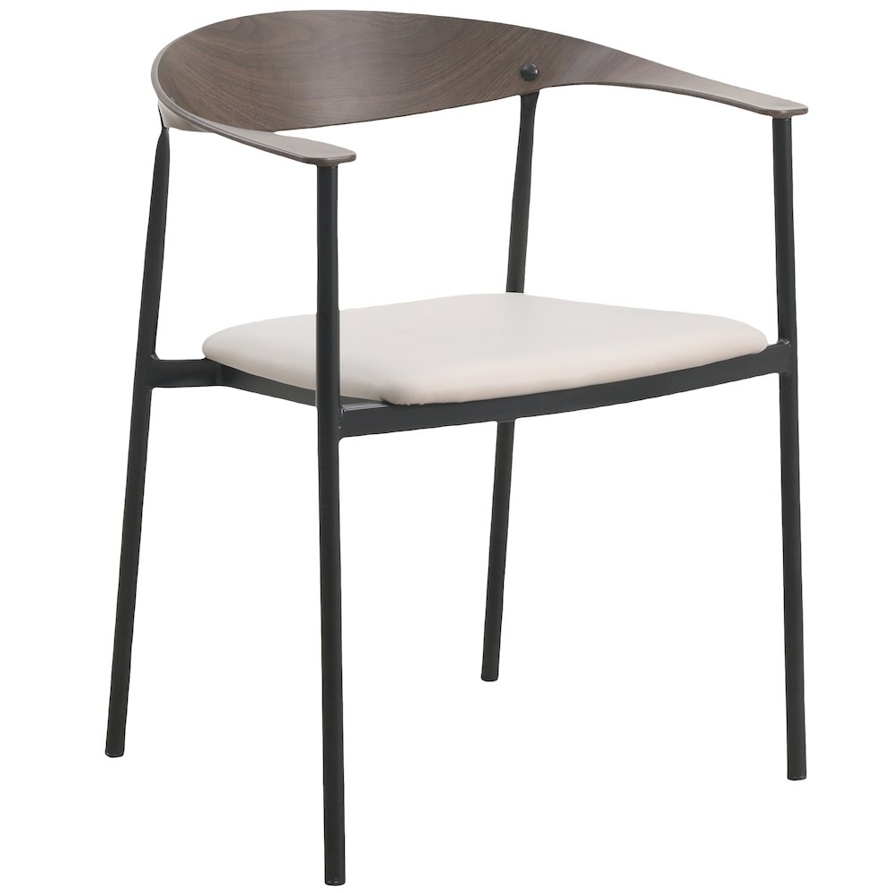 Kora Collection Modern Dining Chair in Taupe. Picture 2