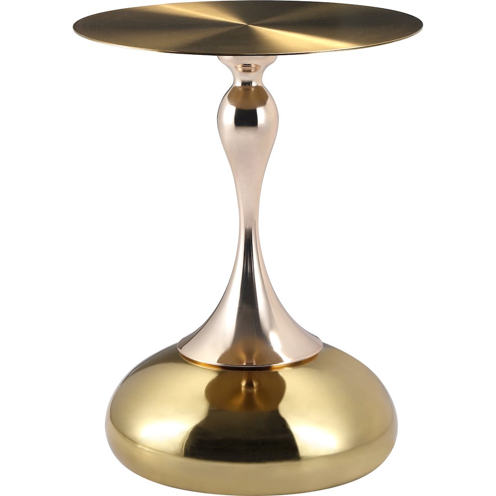 Savoy Collection Modern End Table In Gold. Picture 3