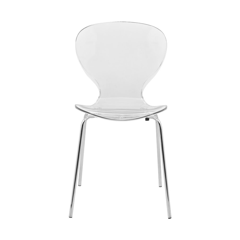 Modern Oyster Transparent Side Chair, Set of 4. Picture 4