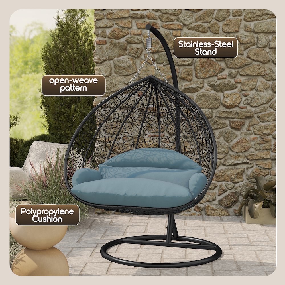 Recluse Collection Modern Outdoor Swing Chair. Picture 4
