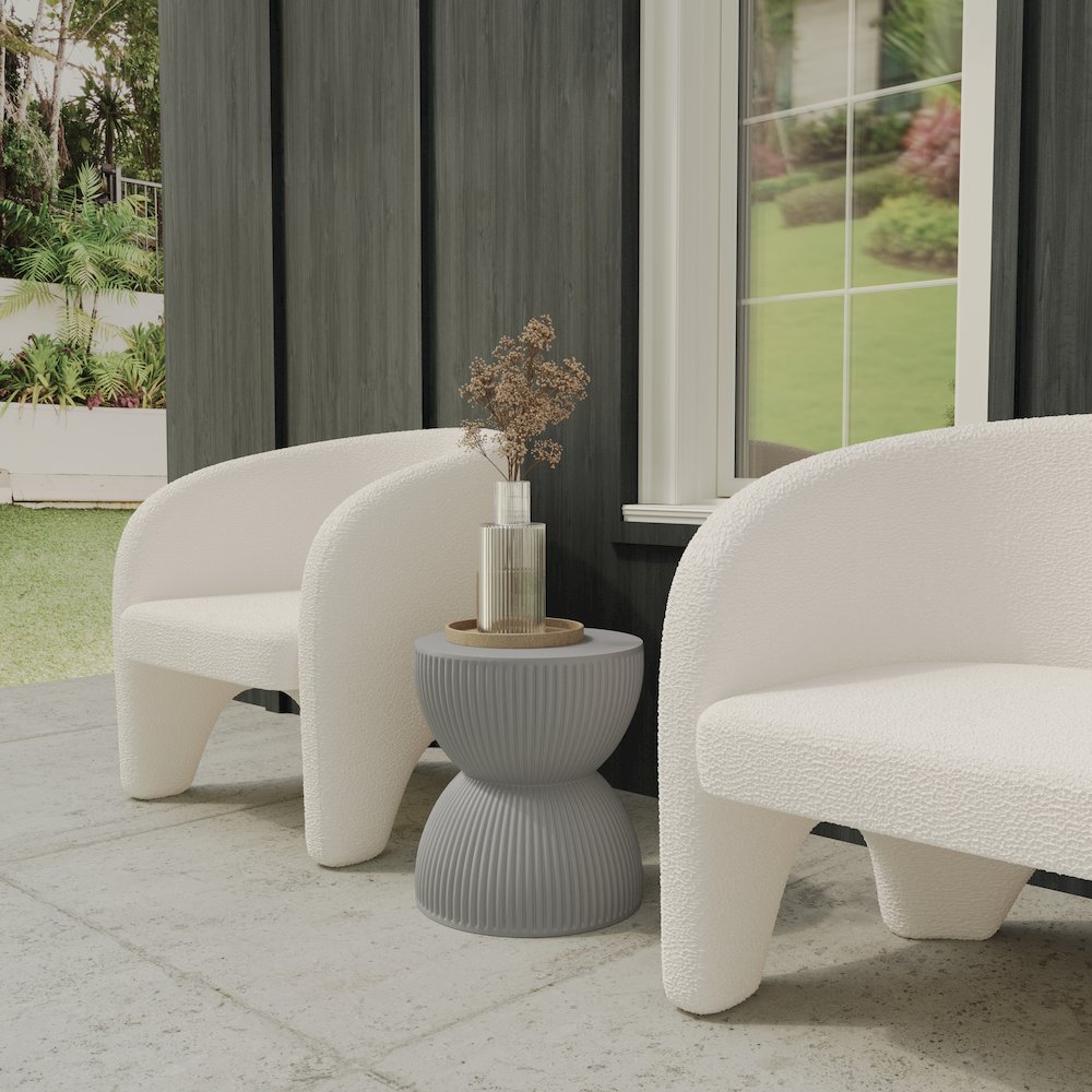 Modern Side End Table Spire Series In Grey. Picture 3