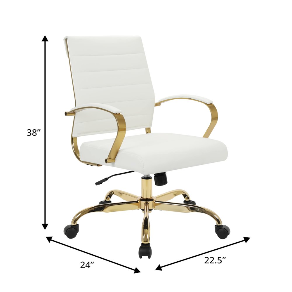 Benmar Home Leather Office Chair With Gold Frame. Picture 18