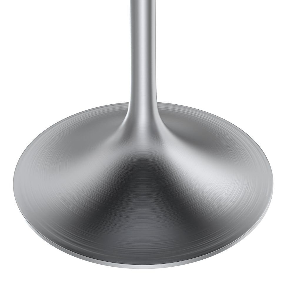 Verve Collection 48" Round Dining Table, Brushed Chrome Base with Black MDF Top. Picture 8