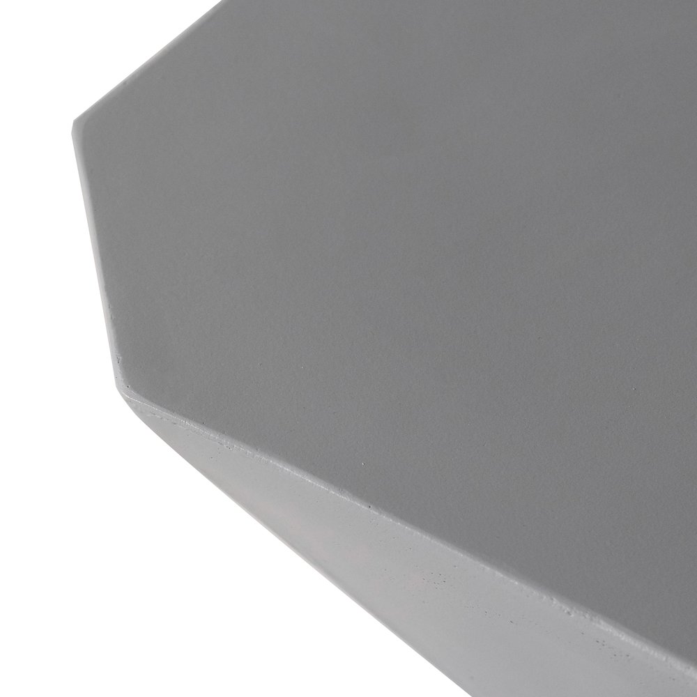 Azure Collection Fiberglass Outdoor Side Table in Grey. Picture 24