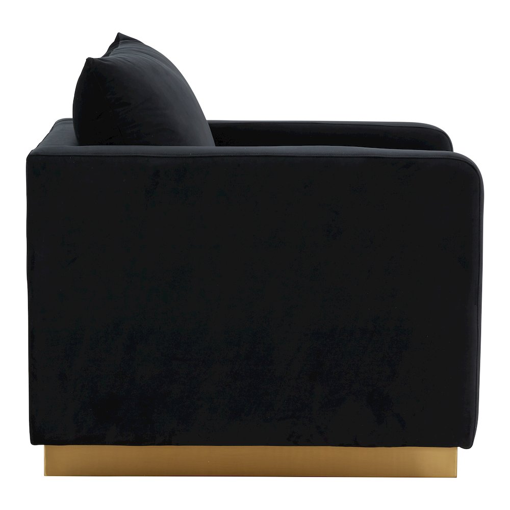 Nervo Velvet Accent Armchair With Gold Frame. Picture 6