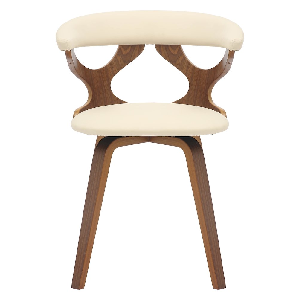 Modern Wooden Dining Chair, Walnut Frame in Taupe Klyne Collection By LeisrueMod. Picture 9