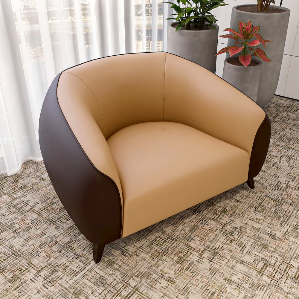 Opula Collection Single Seater Sofa In Brown. Picture 3