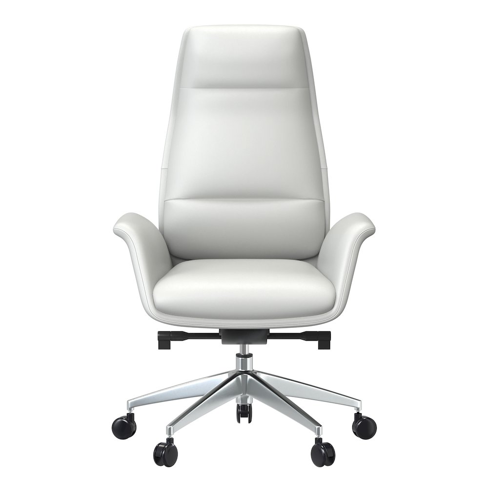 Summit Series Tall Office Chair In White Leather. Picture 2