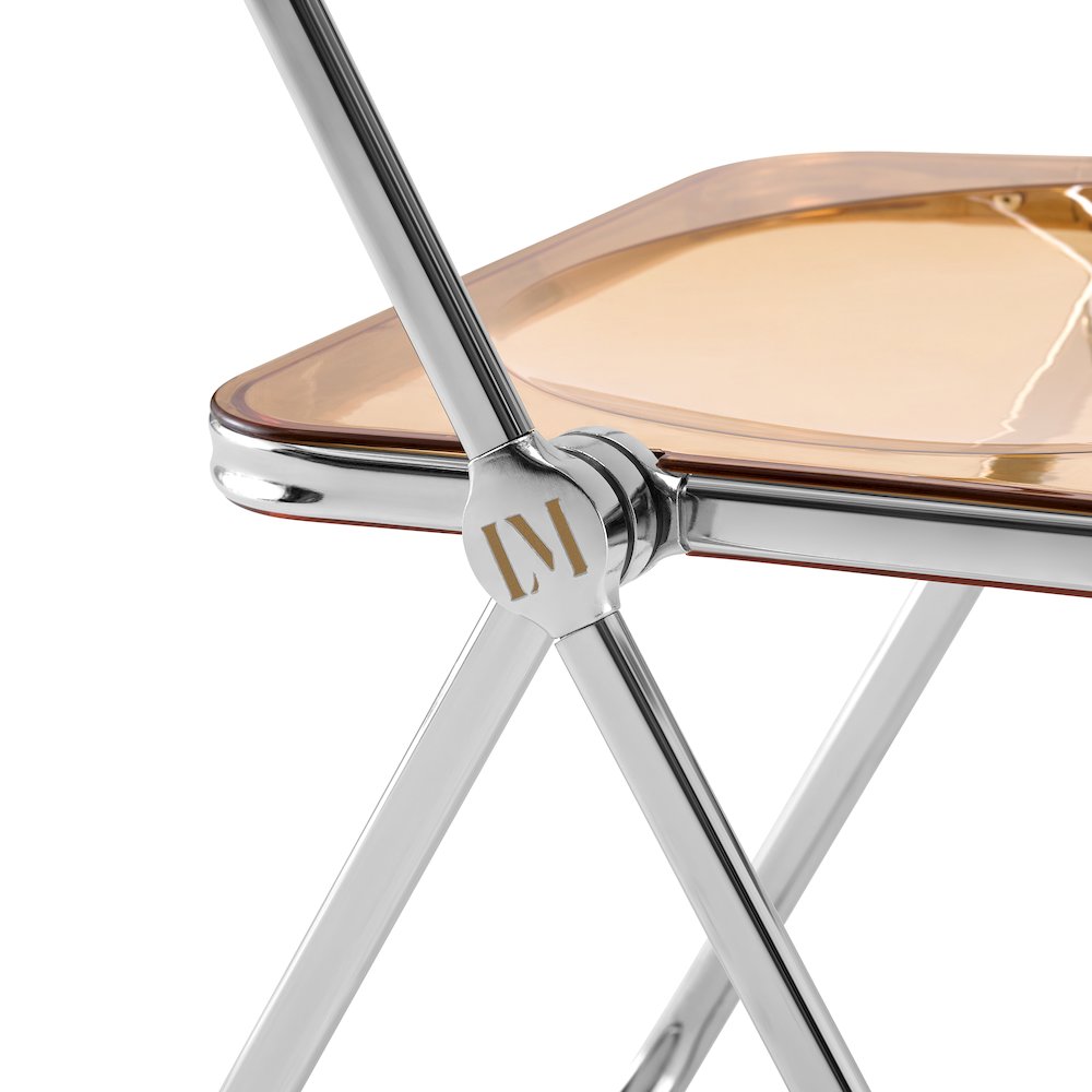 Lawrence Acrylic Folding Chair With Metal Frame, Set of 2. Picture 14