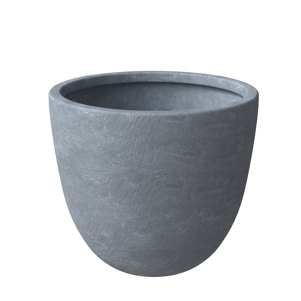 Dahlia Series Poly Stone Planter in Aged Concrete 17.5 Dia, 13.6 High. Picture 6