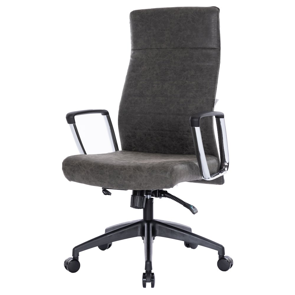 Hilton Leather Office Chair in Charcoal. Picture 13