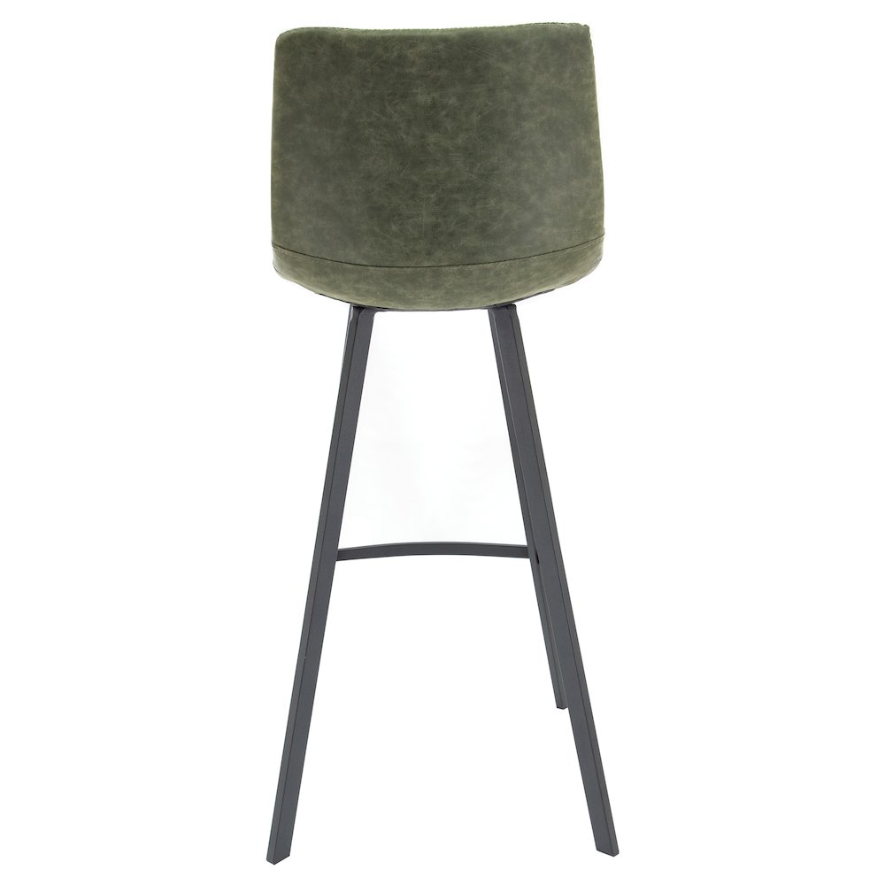Elland Modern Upholstered Leather Bar Stool With Iron Legs & Footrest. Picture 5