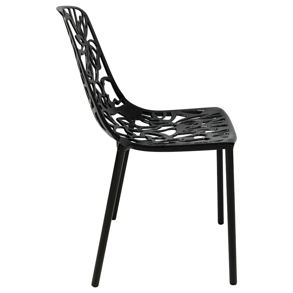 Devon Mid-Century Modern 3-Piece Aluminum Outdoor Patio Dining Set. Picture 10