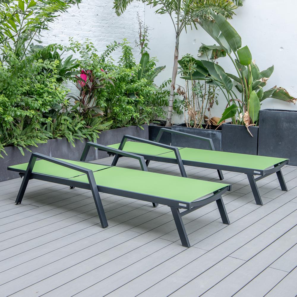 Lounge Chair With Armrests in Black Aluminum Frame, Set of 2. Picture 11