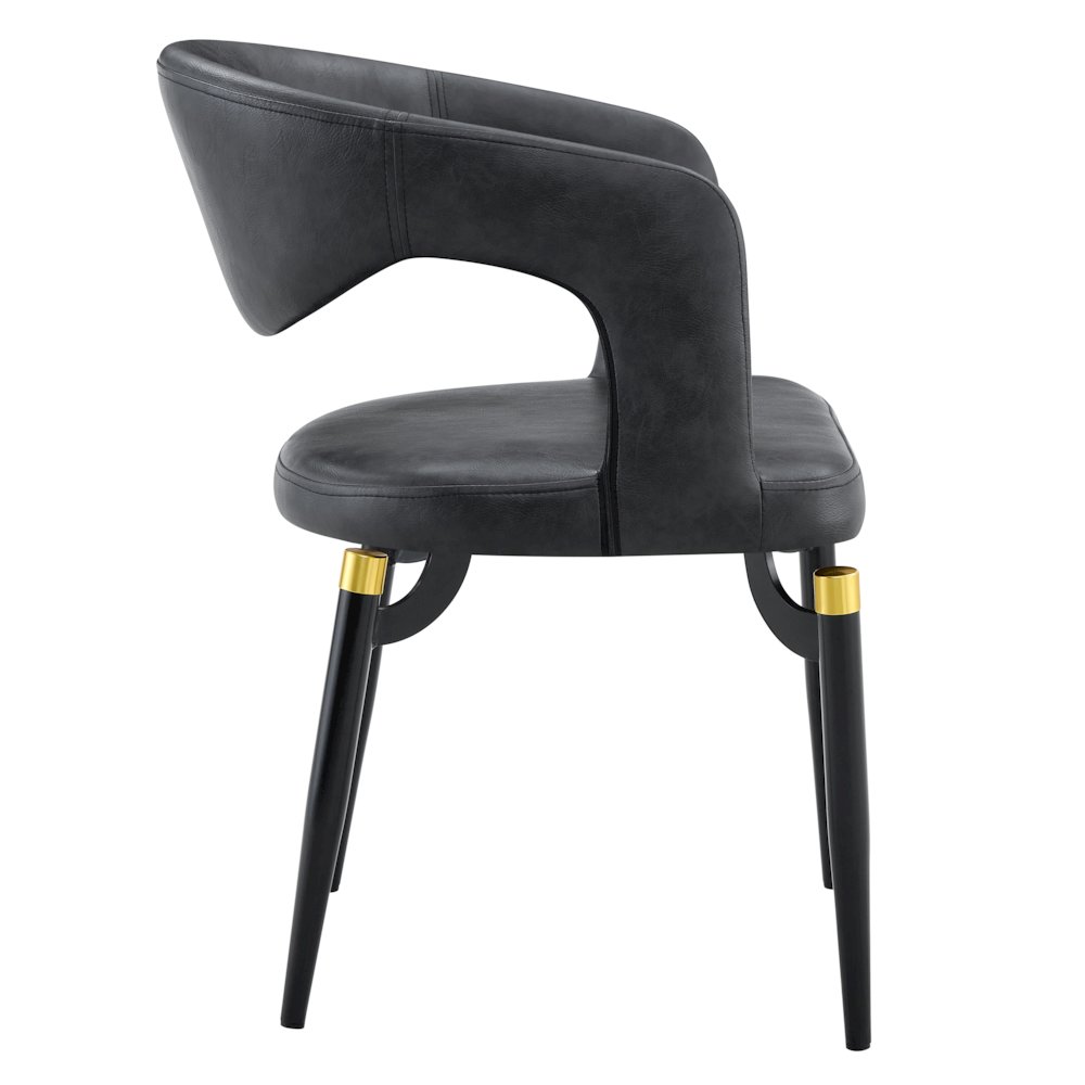 Entice Collection Modern Dining Chair in Charcoal Black. Picture 23