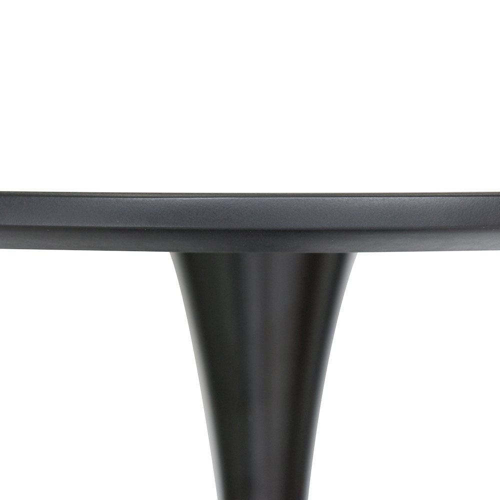 5-Piece Dining Set 35" Round Dining Table in Chrome - Transparent Black. Picture 12